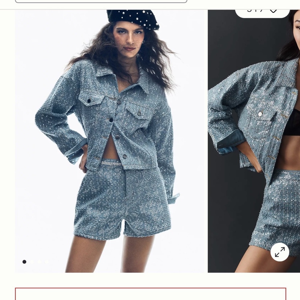 Women's Blue Tweed sequin shorts from Anthropologie - Picture 2 of 7